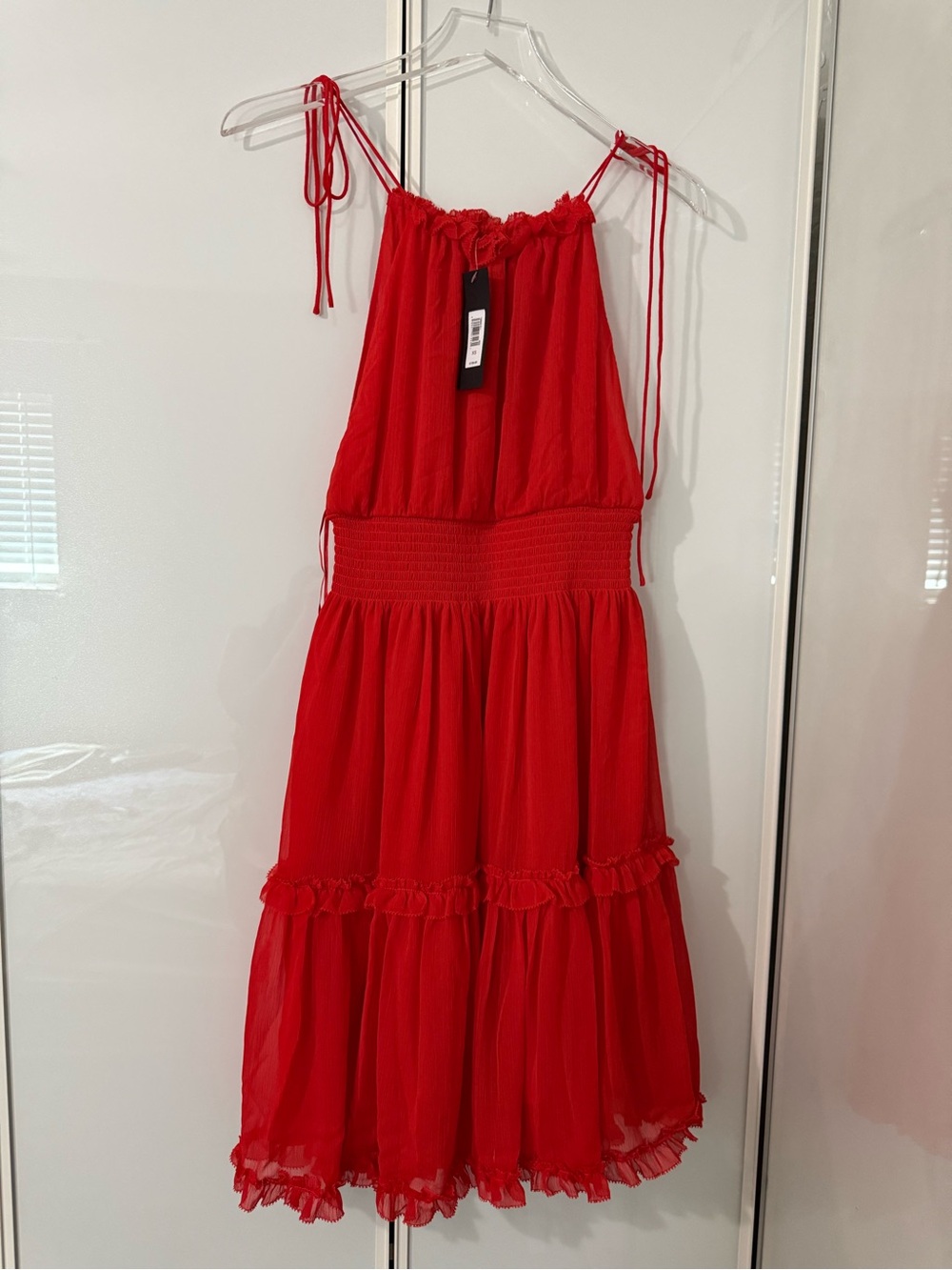 Banana Republic Red Tiered Dress with Tie Straps
